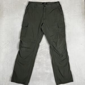 LAPG Core Cargo Pants Mens 36x34 Green Ripstop Relaxed Fit Workwear Utility